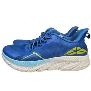 Men's Blue Lightweight Running Sneakers with Yellow Accents